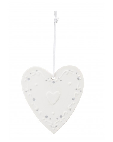 Suspension porcelaine - Cœur étoilé - grand - Rader