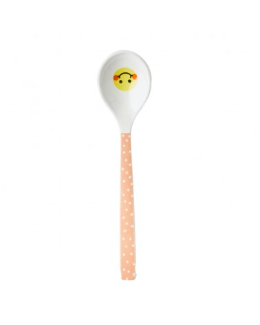 Petite cuillère en Mélamine - Rice - Kids face - Pêche - 14cm