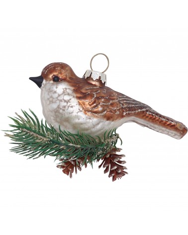 XMABIRLNO0106 Décoration de Noël - Greengate - Oiseau sur une branche