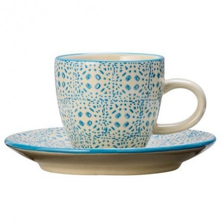Tasse et soucoupe expresso Isabella - Bloomingville - Bleu