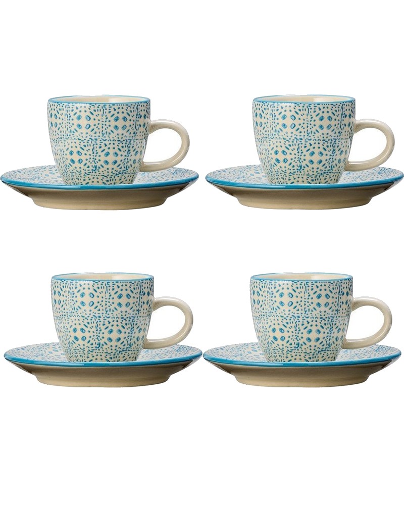 Lot de Tasses et soucoupes expresso Isabella - Bloomingville - Bleu