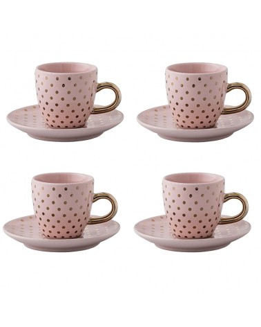 Lot de 6 Tasses et soucoupes expresso Henrietta - Bloomingville - Powder gold dots