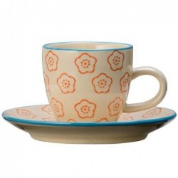 Tasse expresso et soucoupe Emma - Bloomingville - Orange