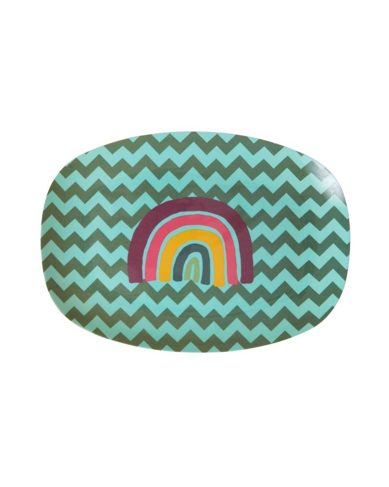 Petite assiette rectangulaire Mélamine - Zig print