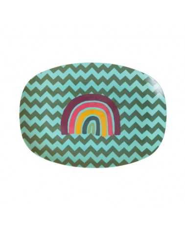Petite assiette rectangulaire Mélamine - Zig print