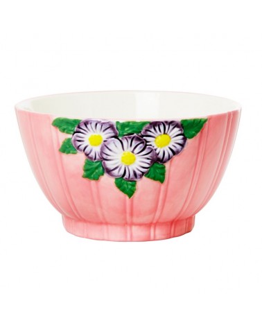 Bol en céramique - Rice - Fleurs en relief - Pink - CEBWL-EMI