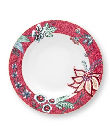 Assiette creuse - Flower festival - Pip Studio - Dark pink - 21.5 cm 51001298