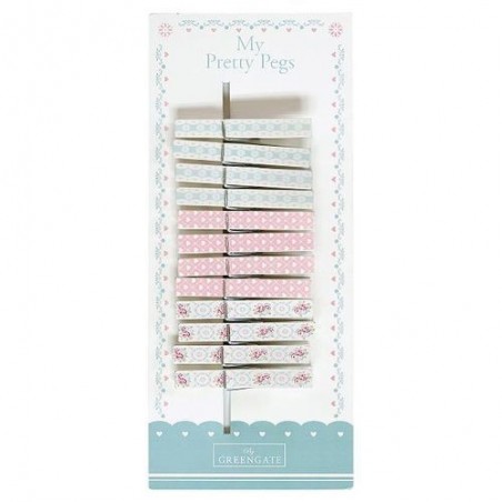Lot de 12 pinces à linge - Greengate - Smilla white