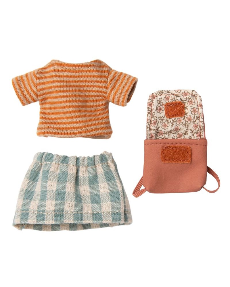 Vêtements souris - Maileg - Tricycle mouse et sac à dos - Old rose