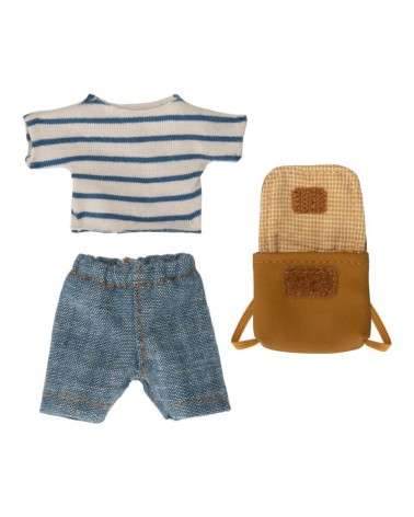 Vêtements souris - Maileg - Tricycle mouse et sac à dos - Blue