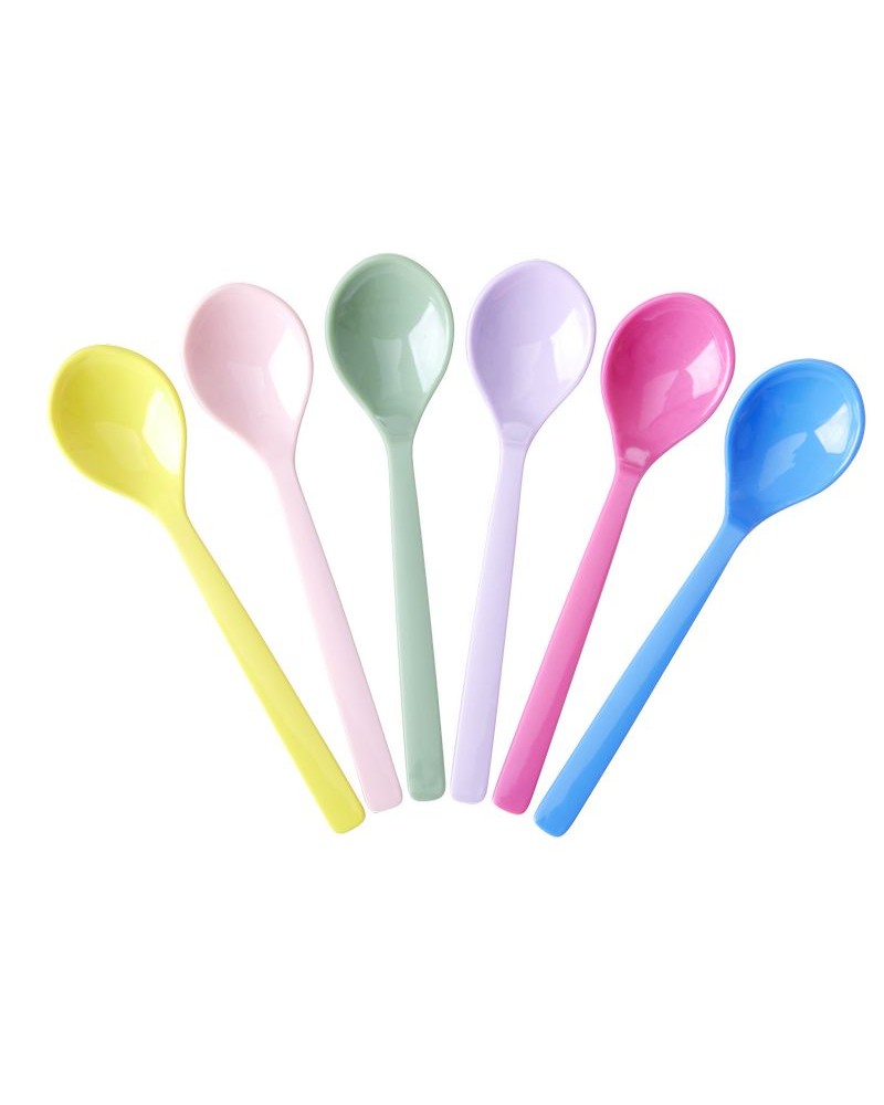 6 cuillères en Mélamine - Rice - Flower me happy colors - 14cm