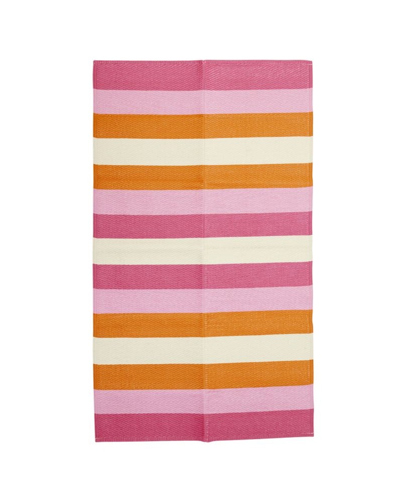 Tapis de sol en plastique recyclé - Rice - Striped pink - 90 X 150 cm - FLMAT-STRIPI