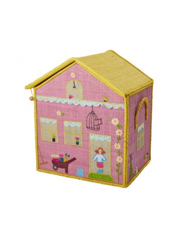Maison Range jouets - Rice - House - Moyen Modèle - Toit jaune - BSHOU-MHOU