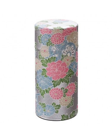 Boîte à thé washi - Tokyo Design - Flower Silver - 200g