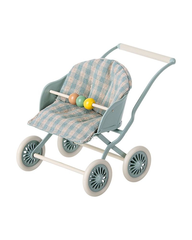 Poussette - Bébé souris - Maileg - menthe