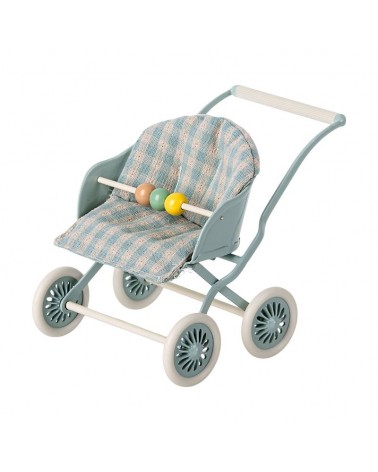 Poussette - Bébé souris - Maileg - menthe