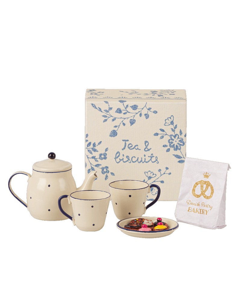Tea and biscuit for two - Maileg - Pois bleus - 11-9115-00