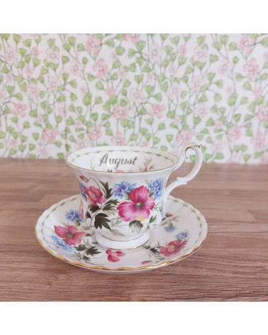 Tasse à thé Vintage - Flower of the month - Royal Albert - Aout - 20 cl