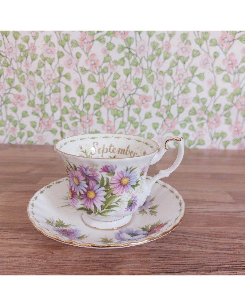 Tasse à thé Vintage - Flower of the month - Royal Albert - Septembre - 20 cl