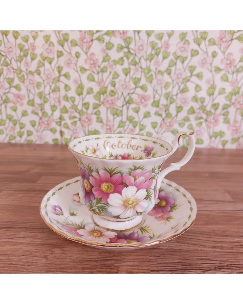 Tasse à thé Vintage - Flower of the month - Royal Albert - Octobre- 20 cl