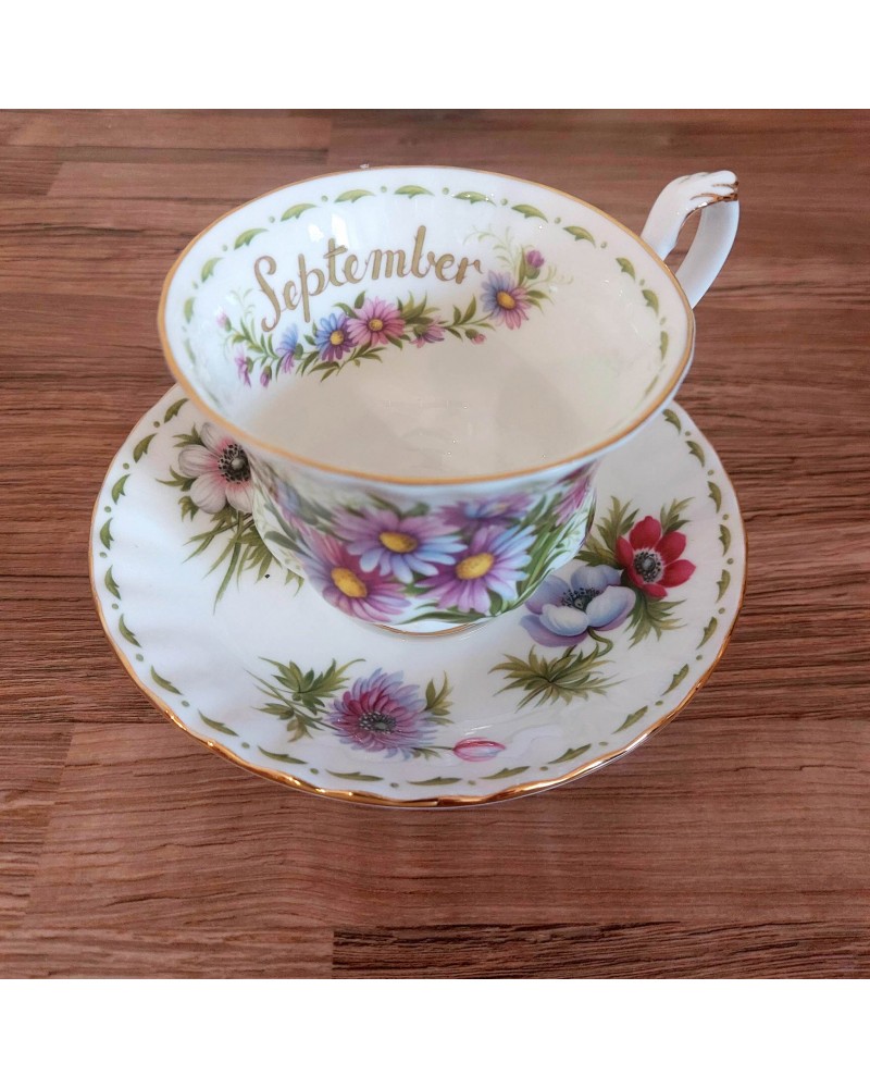 Tasse à Thé Et Soucoupe Royal Albert Country Rose - Porcelaine Bleu Aqua - Neuf