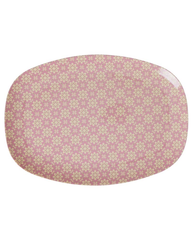 Assiette rectangulaire mélamine - Plateau Rice - Graphic flower print