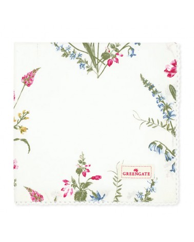 Serviette de table - Greengate - dentelle - Elwin white