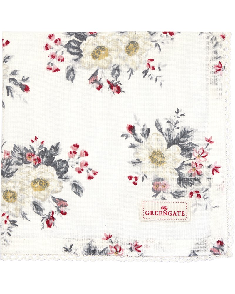 Serviette de table - Greengate - dentelle - Abella white
