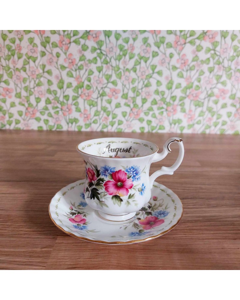 Tasse à café Vintage - Flower of the month - aout - Royal Albert - 10 cl