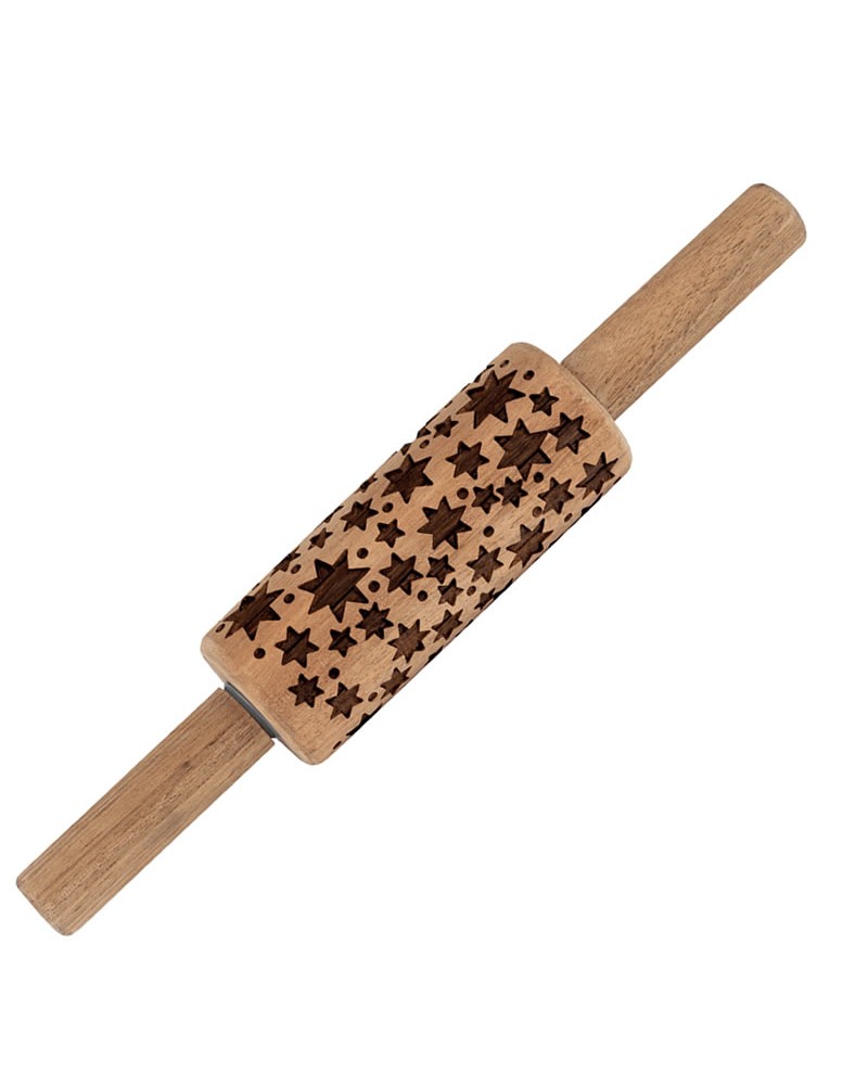 Rouleau patisserie en bois motifs étoiles de Räder