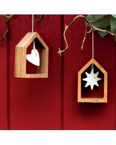 92120 Suspension porcelaine - Maison et coeur - Rader