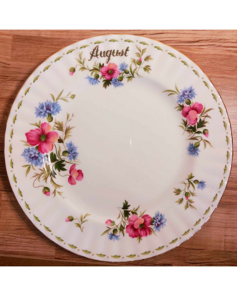 Assiette à dessert Vintage - Aout - Flower of the month - Royal Albert - 20 cm