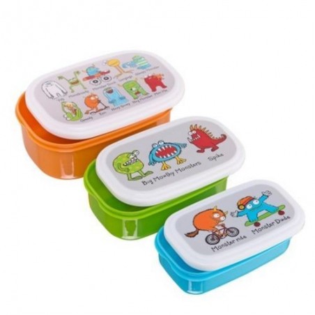 Lot de 3 boites alimentaires - Monstres - Tyrell Katz