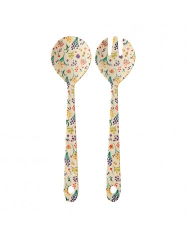 Couverts à salade - Mélamine - Rice - Wild flowers
