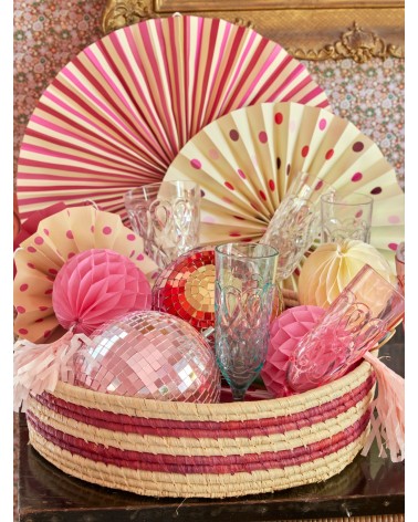 Lot de 8 éventails en papier - Rice - Pink colors - PAFAN-FUN