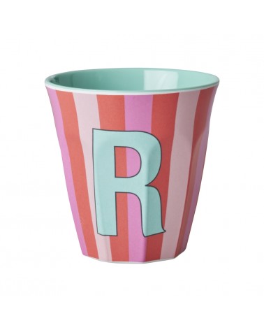 Gobelet Mélamine - Rice - Pink alphabet - Striped - R