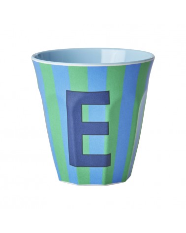 Gobelet Mélamine - Rice - Blue alphabet - Striped - E - MELCU-ALPSTREB