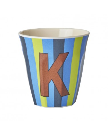 Gobelet Mélamine - Rice - Blue alphabet - Striped - K
