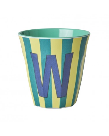 Gobelet Mélamine - Rice - Blue alphabet - Striped - W MELCU-ALPSTRWB