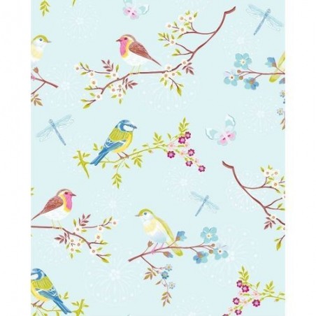Papier peint - Early Bird - Bleu - ref 375081