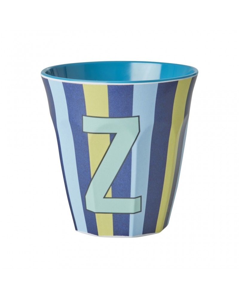 Gobelet Mélamine - Rice - Blue alphabet - Striped - Z - MELCU-ALPSTRZB