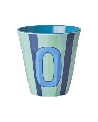 Gobelet Mélamine - Rice - Blue alphabet - Striped - O