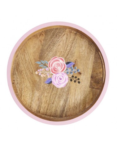 Plateau de service - Rice - bois - Pink and Flowers - TRAY-SWORNI