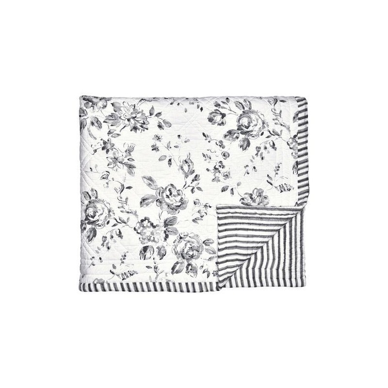 Couverture en coton - 180x230- Amanda dark grey  - Greengate