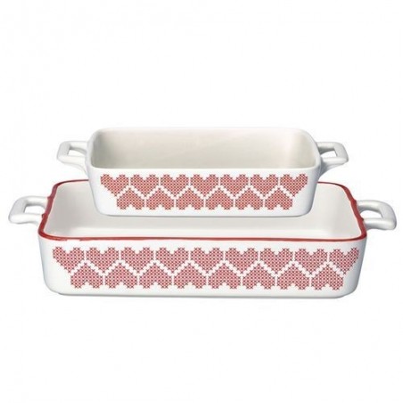 Lot de 2 plats - Greengate - Micha red