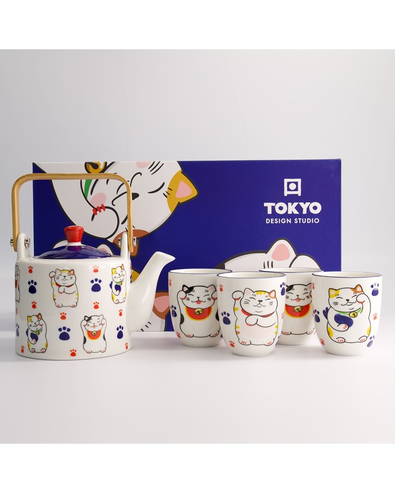 Coffret Ensemble à thé - Tokyo Design - Kawaii Lucky Cat - 21769