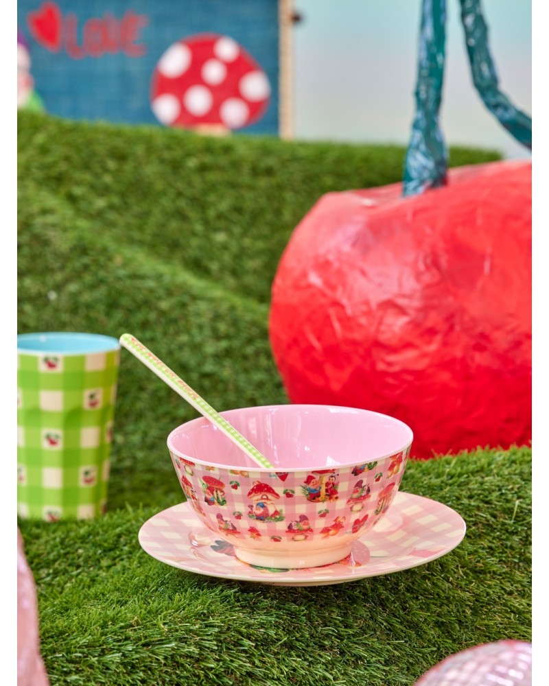 Saladier Bol Mélamine Frida Noir Décor Bois Diam.30cm 4,7L