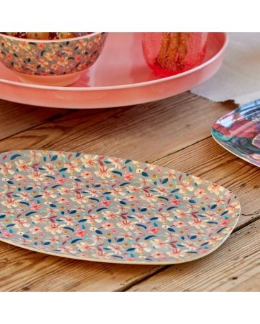 Assiette rectangulaire mélamine - Plateau Rice- Swan Lake