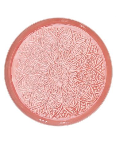 Plateau Rice en métal rose bosselé - METTR-RNCC