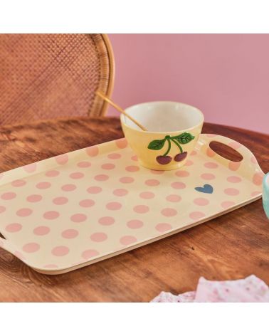 Plateau Mélamine - Rice - Dots print cream